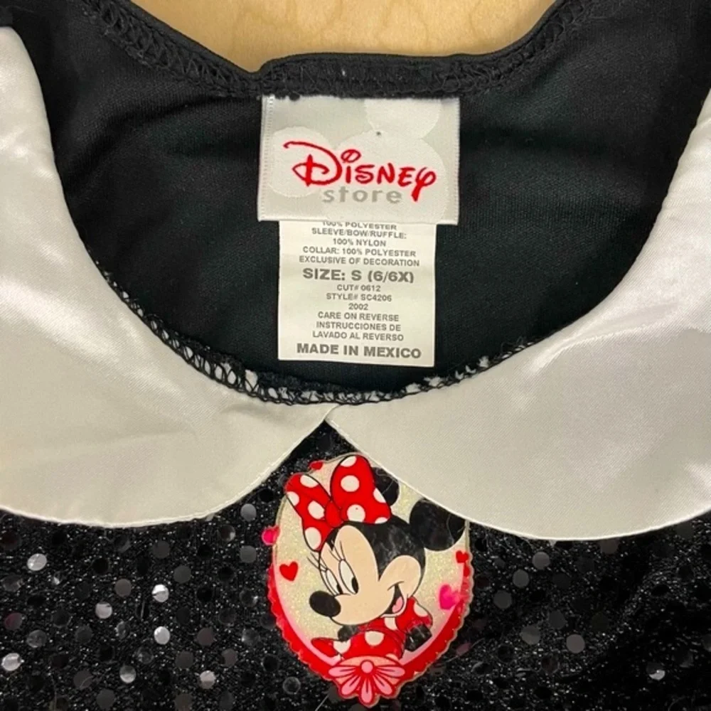Disney Store Minnie Mouse Costume Dress Girls 6 6X Sequins Halloween Red Black